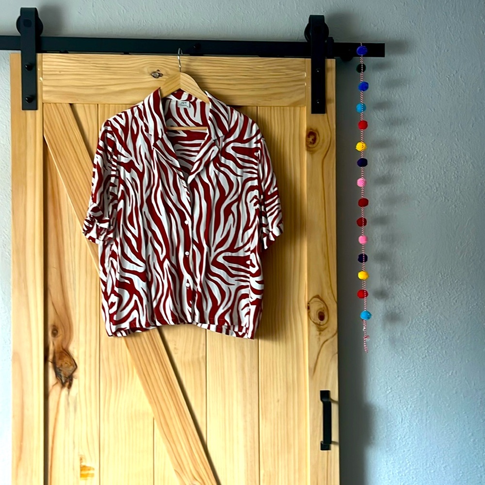 JDY zebra print camp shirt